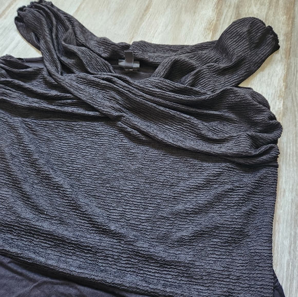 Torrid Studio Knit Crisscross Off The Shoulder Bodysuit Snap Closure Black 3X - Picture 2 of 8